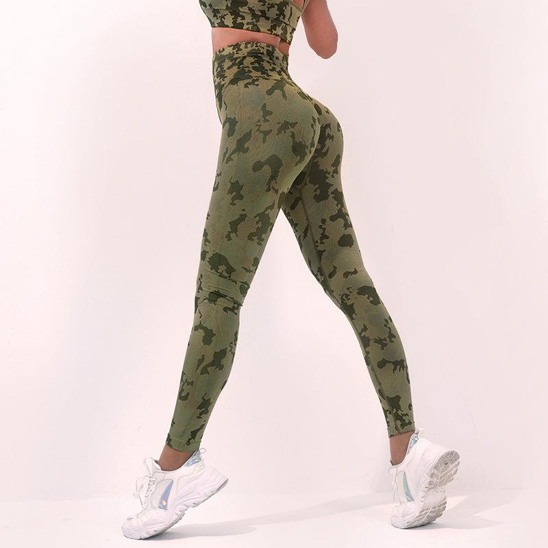 Cheky - Fashion Camouflage Print Yoga Pants High Waist Seamless Leggings Stretch Butt Lift Running Sports Fitness Pant For Womens Clothing