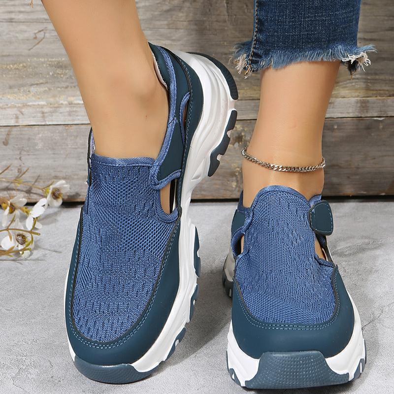 Cheky - Mesh Sport Shoes Women Fashion Outdoor Flat Heel Round Toe Preppy Running Shoes