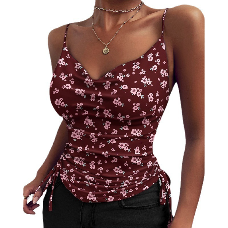 Cheky - Spaghetti Strap Tops V-neck Camisole Shirts Women Summer Clothes