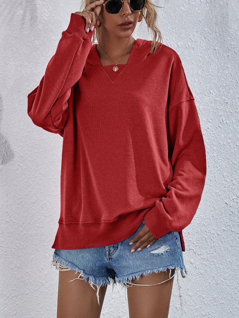 Cheky - Women's Hoodie Sweatshirt Sports Casual Candy Color Long Sleeve Tops Clothes