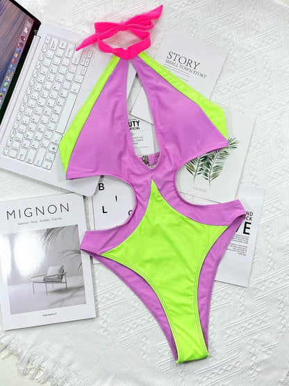 Cheky - New Contrast Color Bikini Sexy Swimsuit