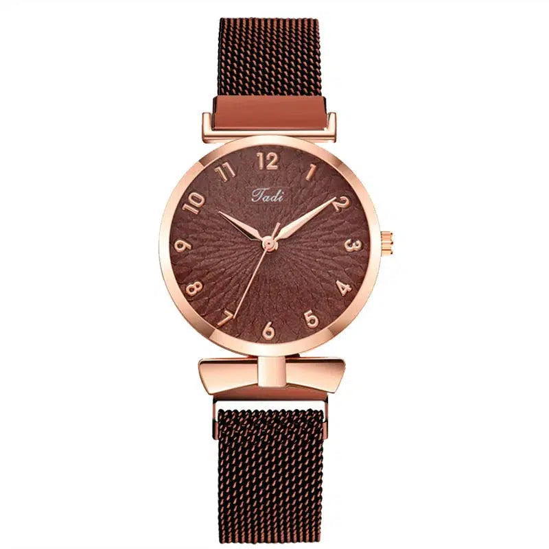 Cheky - Luxury Women Watches 6pcs Set Elegant Female Wristwatches Magnetic Mesh Band Rose Woman Watch Bracelet montre femme reloj mujer