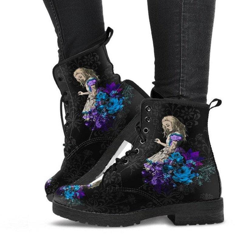 Cheky - Women's Fashion Simple Printed Leather Tooling Combat Boots