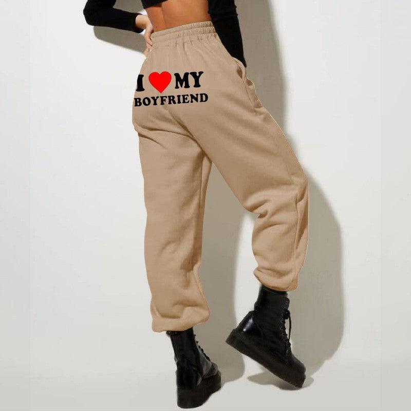 Cheky - I Love MY BOYFRIEND Printed Trousers Casual Sweatpants Men And Women Sports Pants