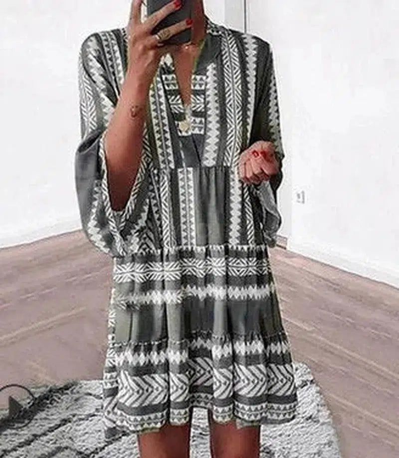 Cheky - Beach Mini Dress Women Loose Dresses Mom Graphics Print Y2k Casual Party Elegant Holiday Loose Spring Summer Maxi Vestidos