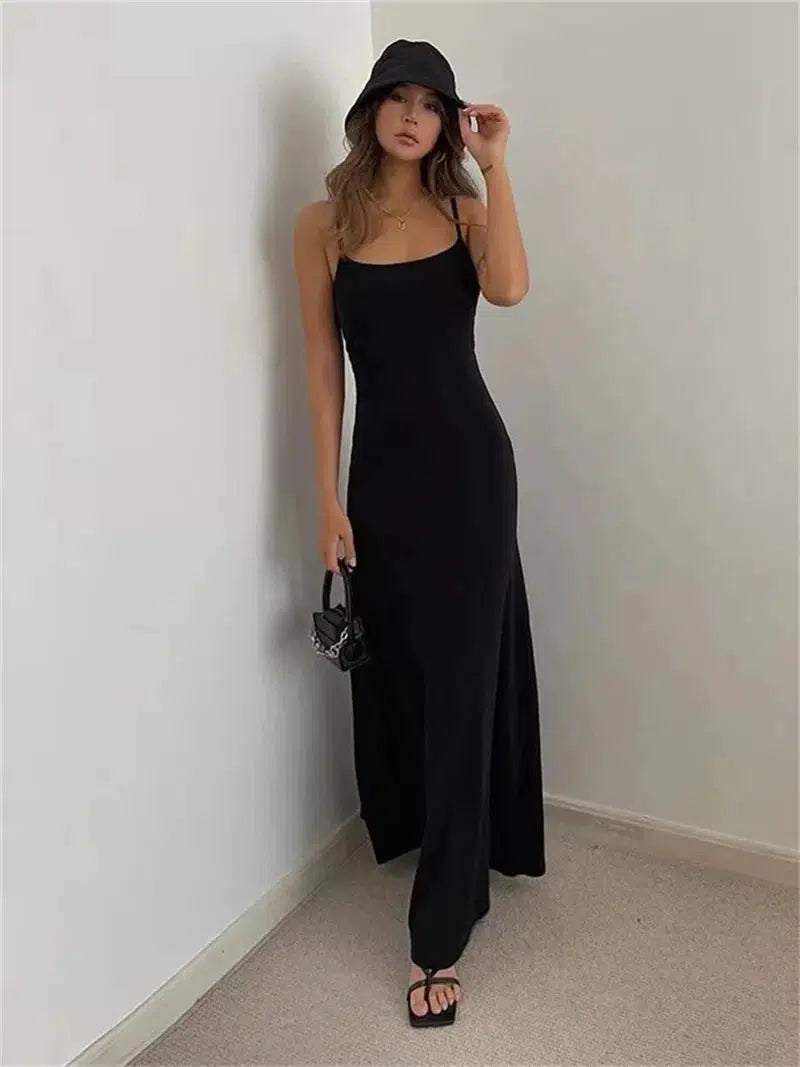 Cheky - Woman Spring Summer Style Bodycon Dress Female Sexy Sleeveless Spaghetti Strap Split Sheath Dress Vestidos SS161