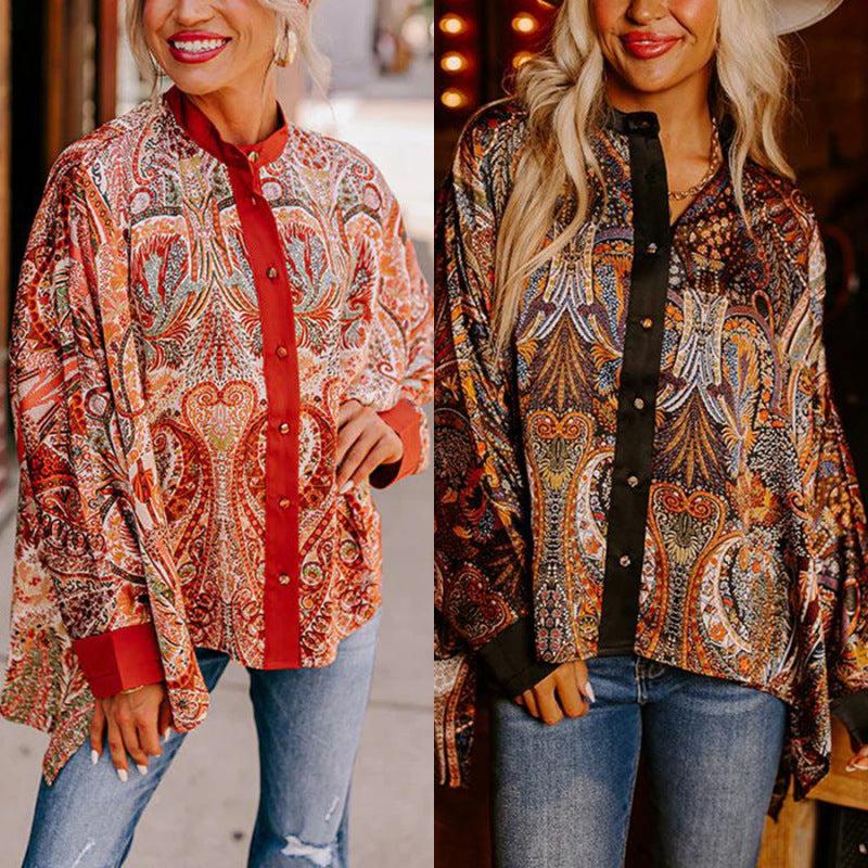 Cheky - Vintage Printed Loose Street Fashion Tops