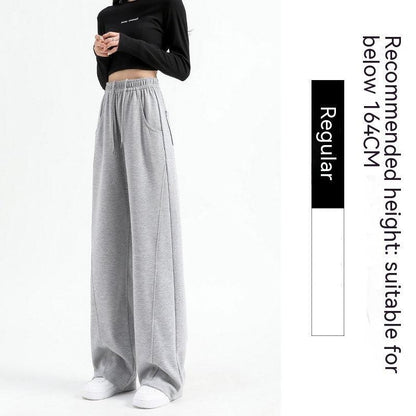 Cheky - Women's Fashion Casual High Waist Drooping Loose Straight Casual Sweatpants