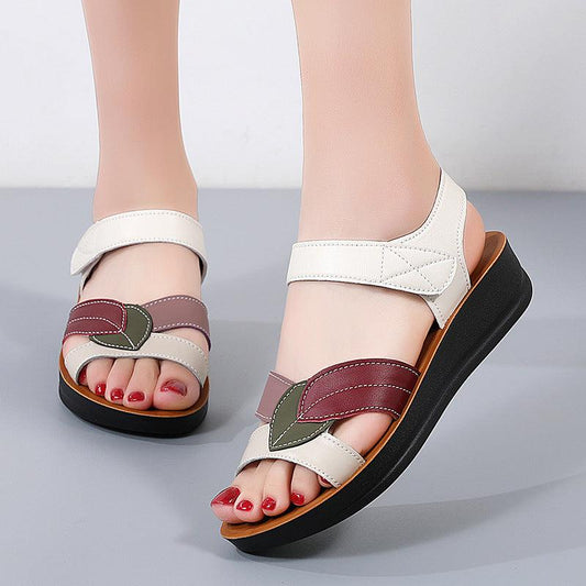 Cheky - Summer Thick-soled Sandals For Women Fashion Casual Non-slip Comfortable Velcro-design Beach Shoes