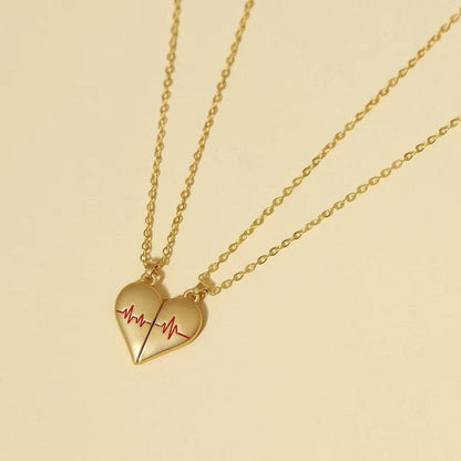 Cheky - Heartbeat Magnetic Heart Necklace Love Couple Jewelry