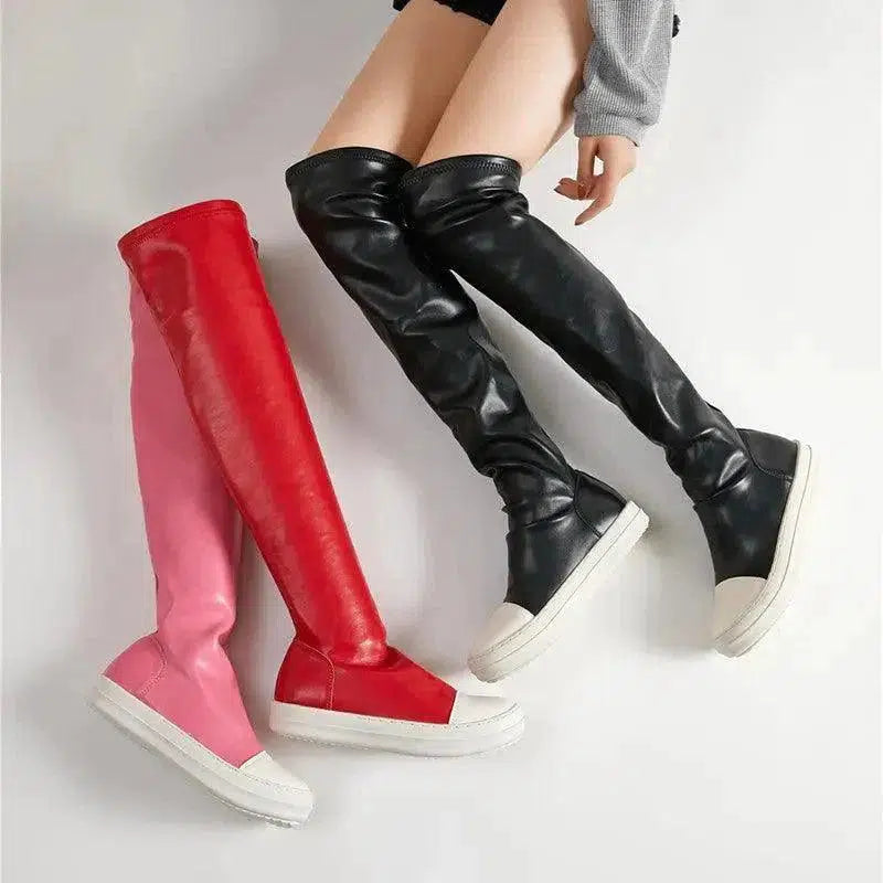 Cheky - Black Long Boots Fashion Winter Shoes Women Waterproof