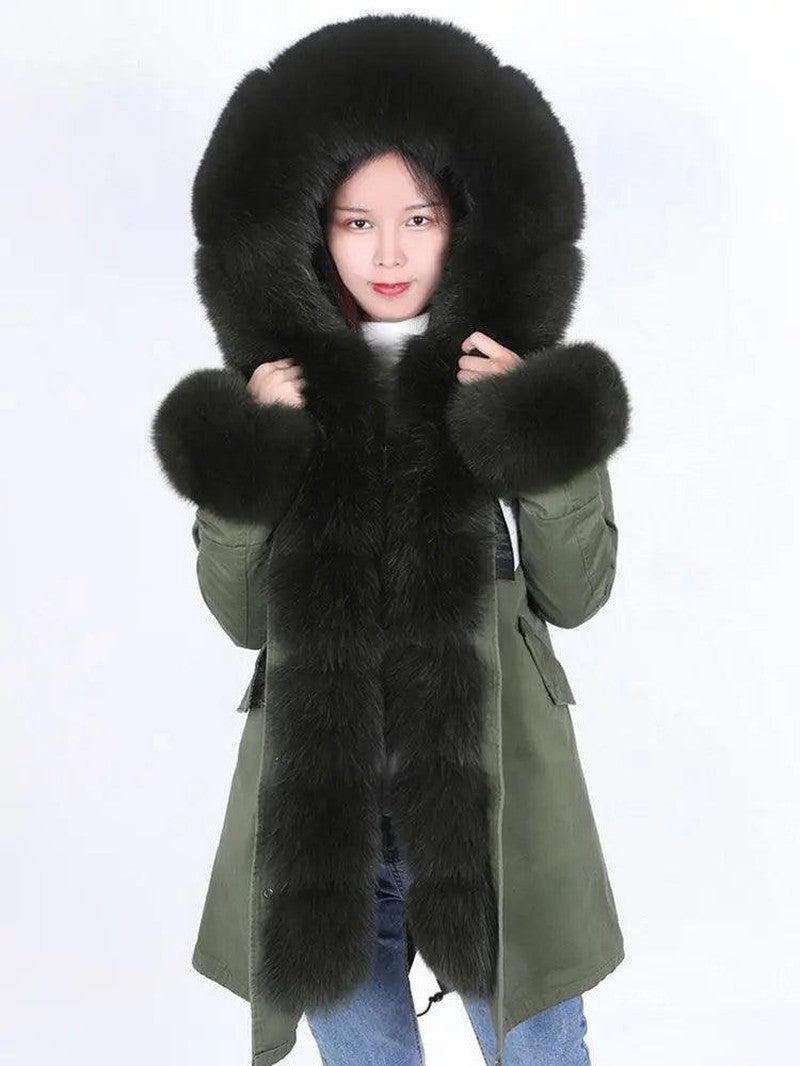 Cheky - Coat Fur With Detachable Inner Liner Placket