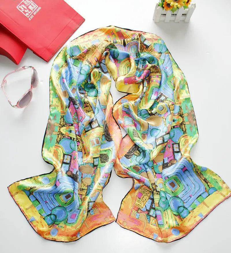 Cheky - Crepe Satin Long Scarf Women 160x45 Shawl