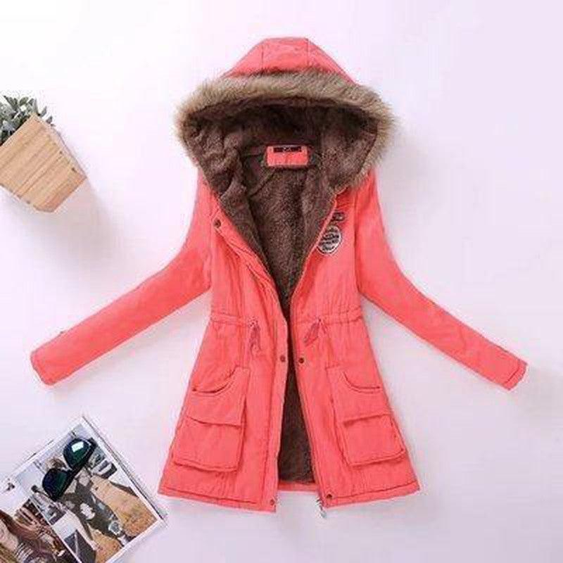 Cheky - Cozy Chic Fur-Trimmed Parka