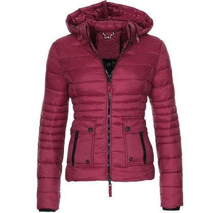 Cheky - Jackets for Women Winter Red Coat Motorcycle