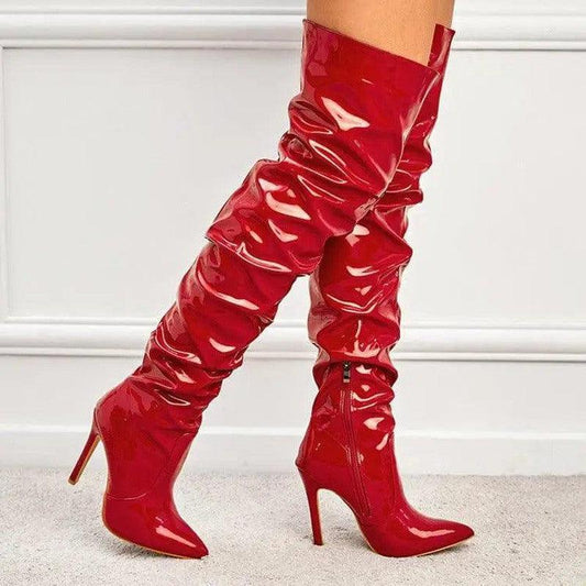 Cheky - Knee High Long Boots Women Fashion Super High Heel Party