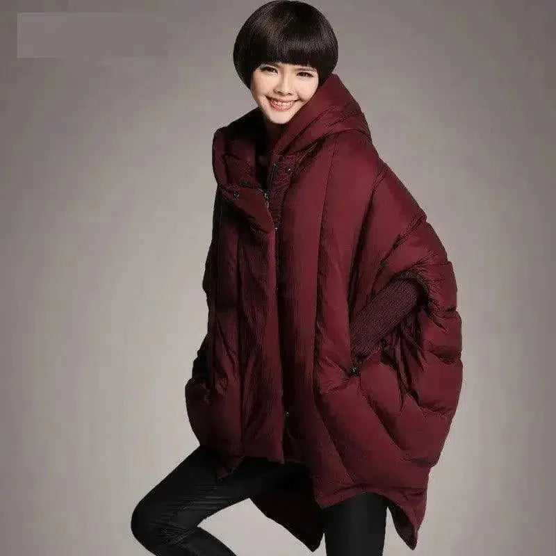 Cheky - Ladies Loose Pocket Hooded Cloak Jacket