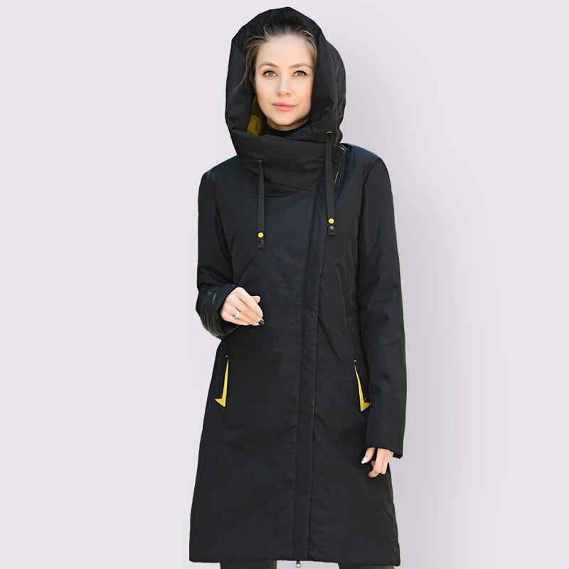 Cheky - Large Winter Jackets For Women Long Jacket Outdoor Black