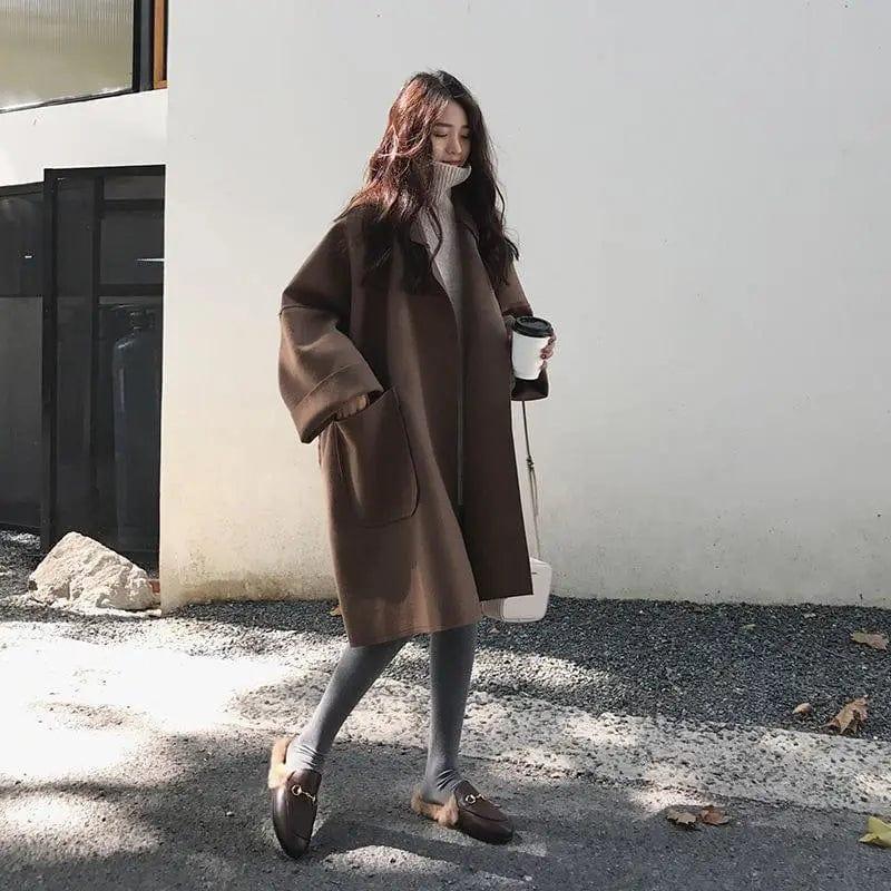 Cheky - Long coat in woolen coat