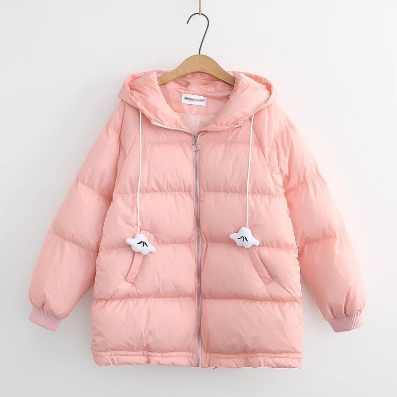 Cheky - Loose Hooded Cotton Jacket Student Cotton Jacket