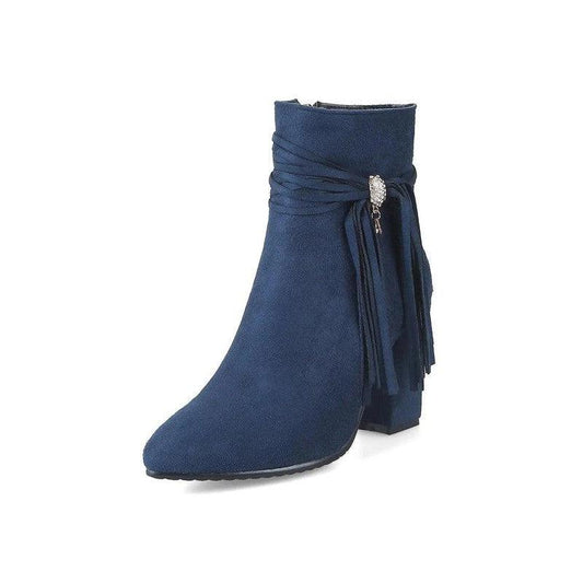 Cheky - Low heel suede ankle boots women England