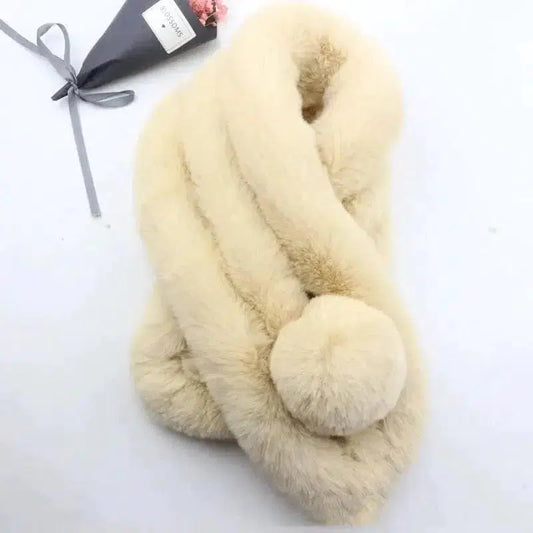 Cheky - Rabbit Fur Scarf Female Winter Korean