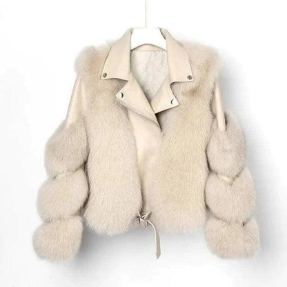 Cheky - Real fur grass motorcycle fox coat