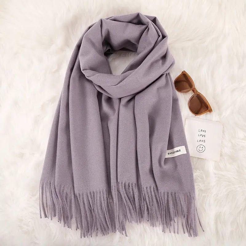 Cheky - Women's Fashionable All-match Cashmere Tassel Double-sided Scarf