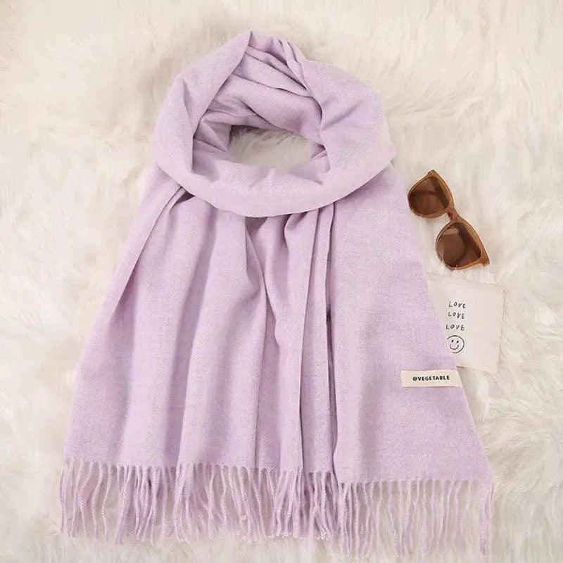 Cheky - Women's Fashionable All-match Cashmere Tassel Double-sided Scarf