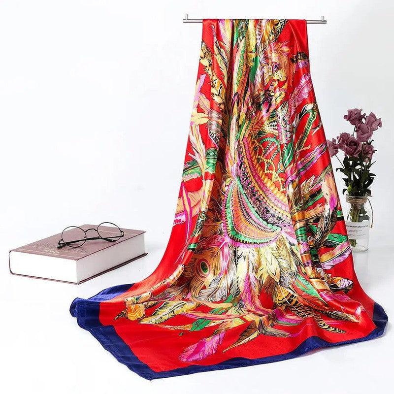 Cheky - Women's Silk Scarf Multi-functional Small Silk Satin Shawl