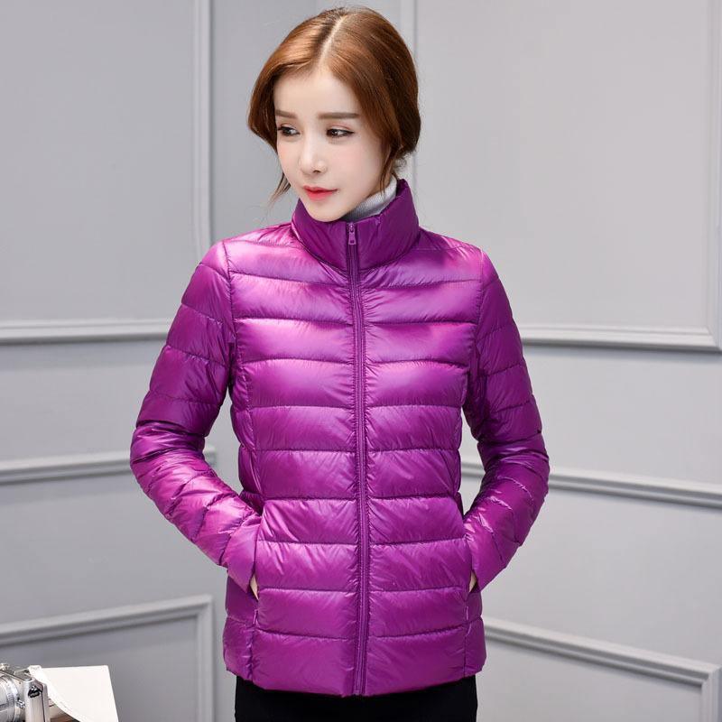 Cheky - Women's stand-up collar slim light down jacket